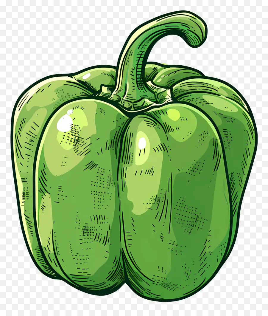Green Bell Pepper，Овощ PNG