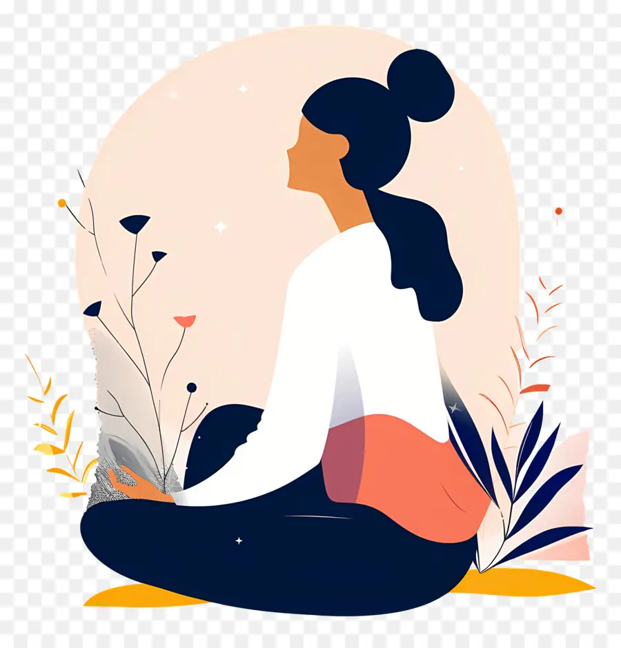 женщина медитация，Медитация PNG