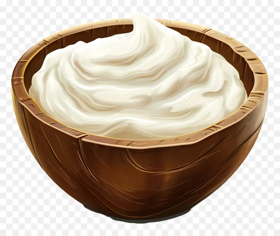 Греческий йогурт，деревянная чаша PNG