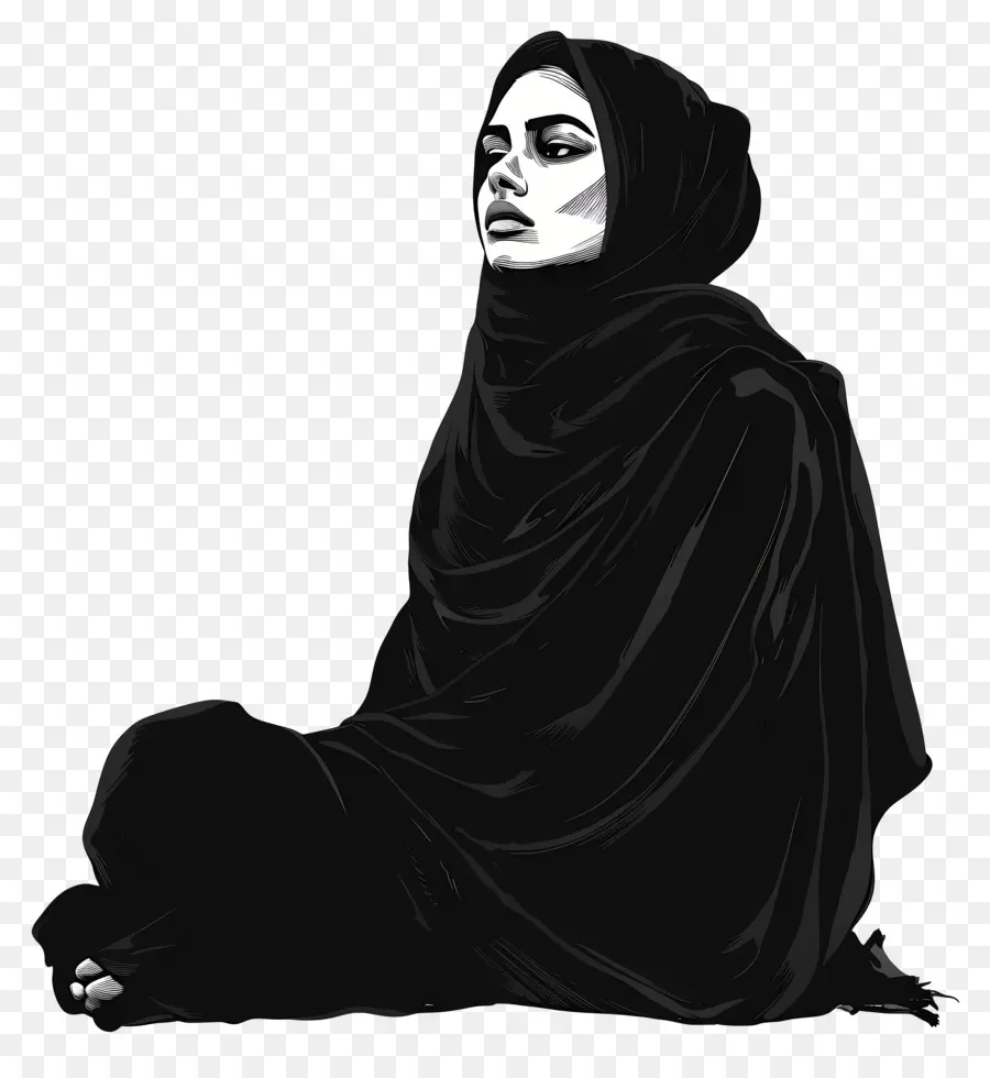 Женщина в хиджабе，арабское платье PNG