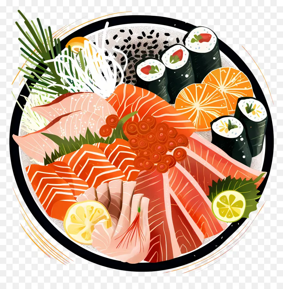 сашими，суши PNG