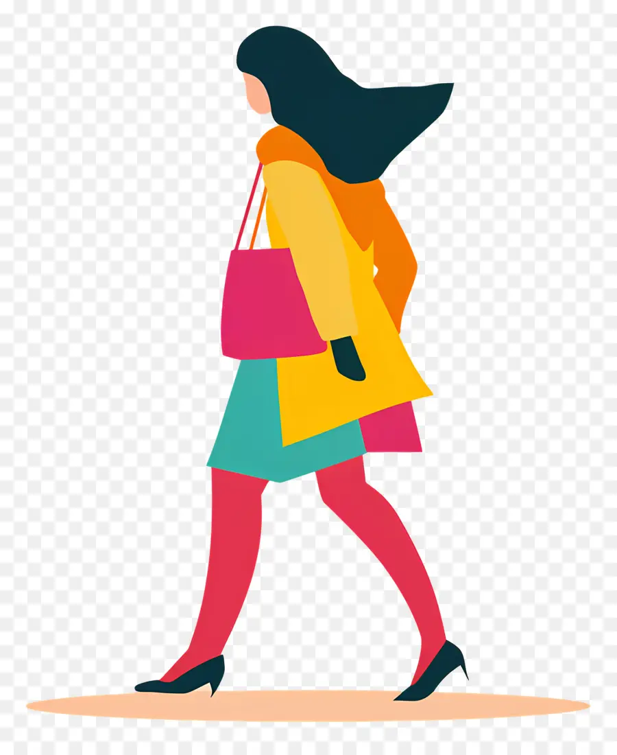 женщина ходьба，Мода PNG