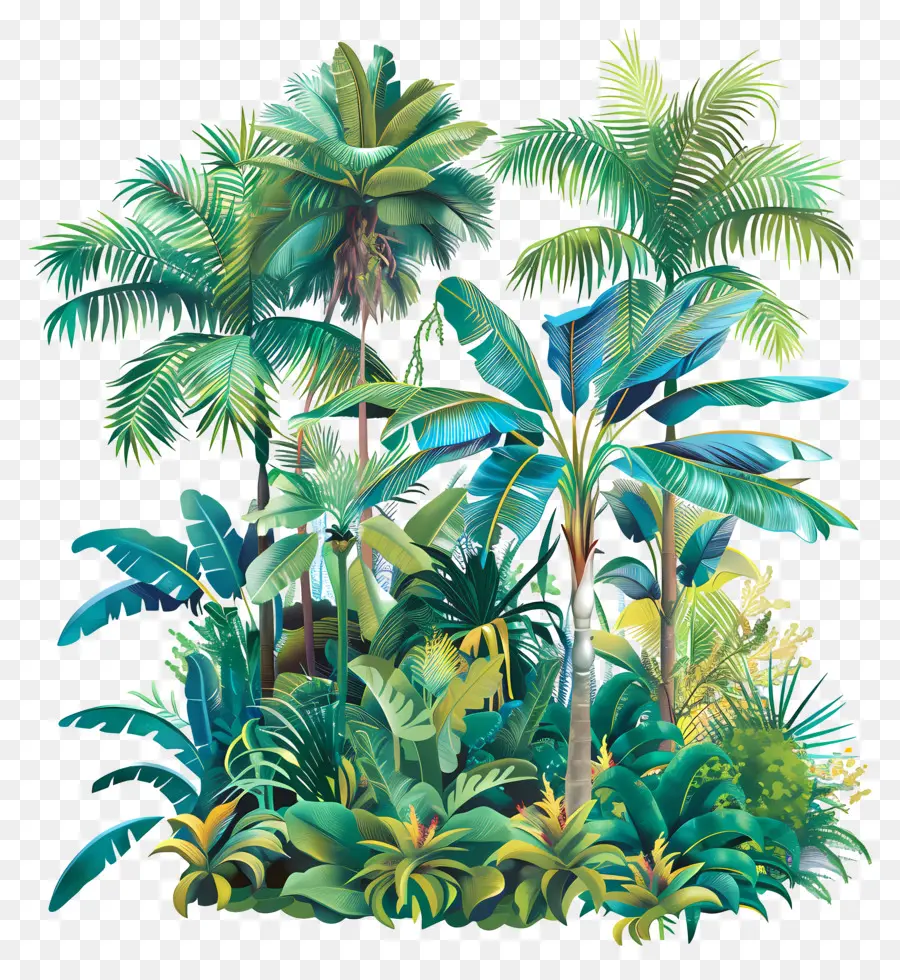 Tropical Forest，высокие деревья PNG