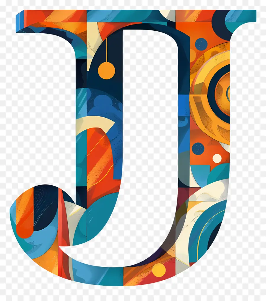 буква J，геометрический дизайн PNG