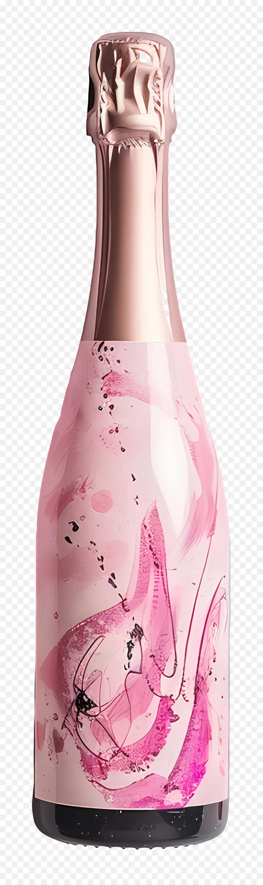 Шампанское，Розовая стеклянная бутылка PNG