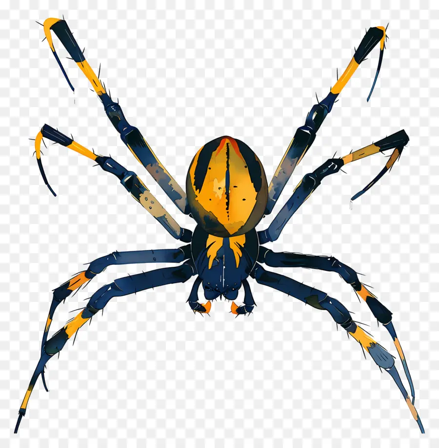 паук，черный и оранжевый PNG