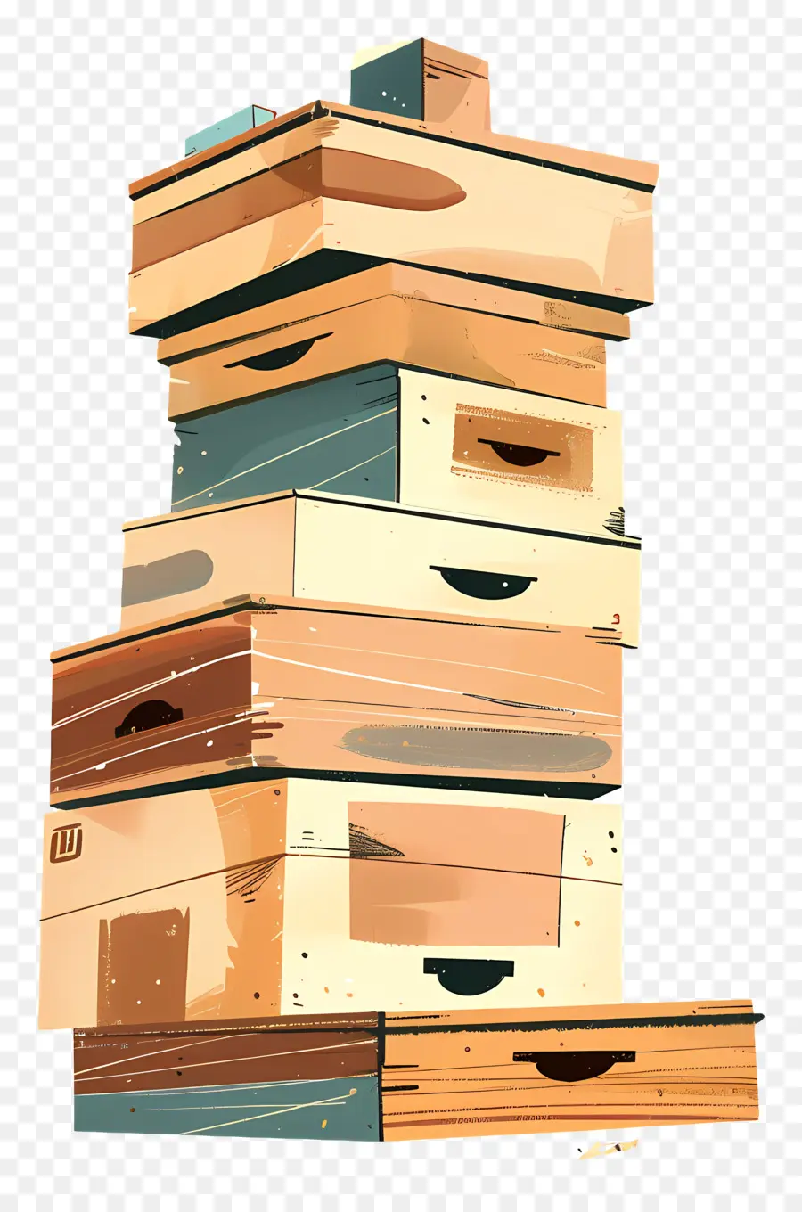 Стоп коробок，деревянные коробки PNG