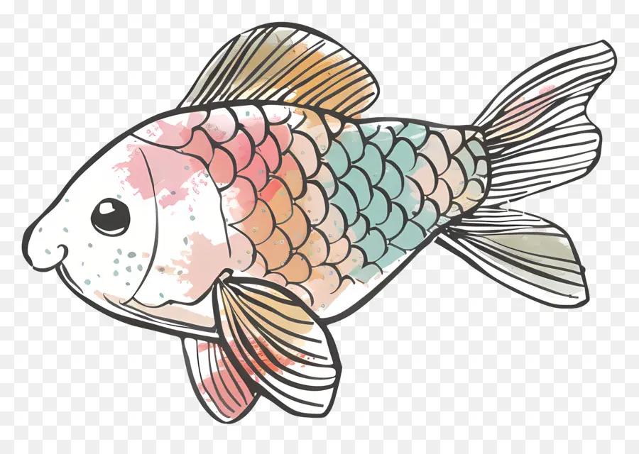 мультфильм рыбы，Радужная веса PNG