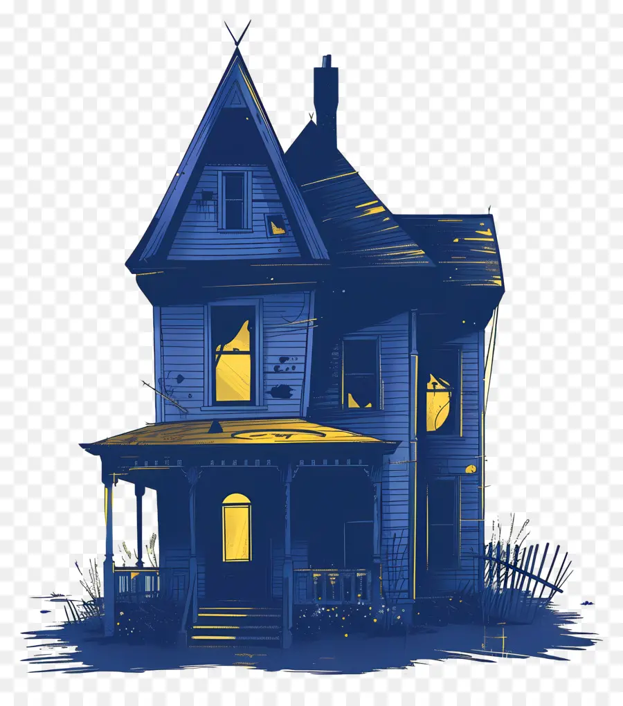 Дом с привидениями，Голубой дом с привидениями PNG