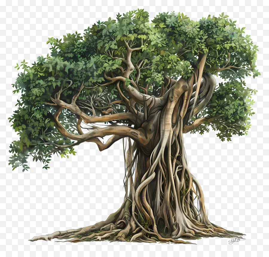баньян，древнее дерево PNG
