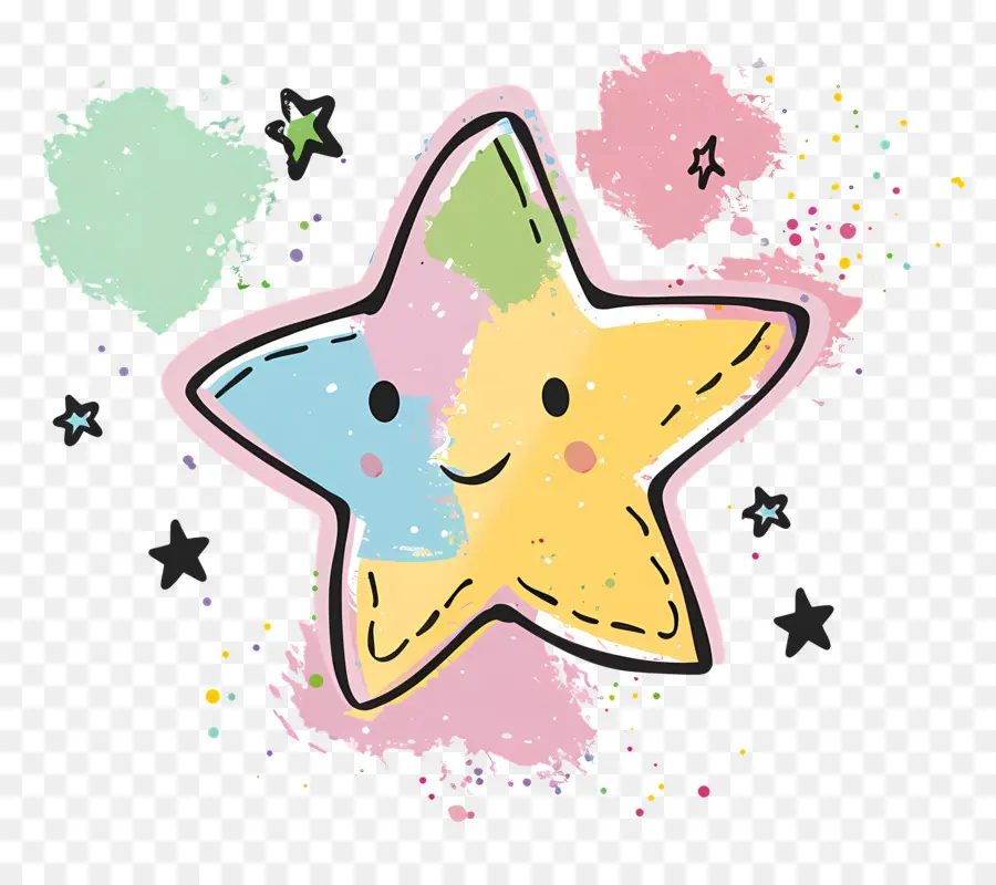 Cartoon Star，Улыбающаяся звезда PNG