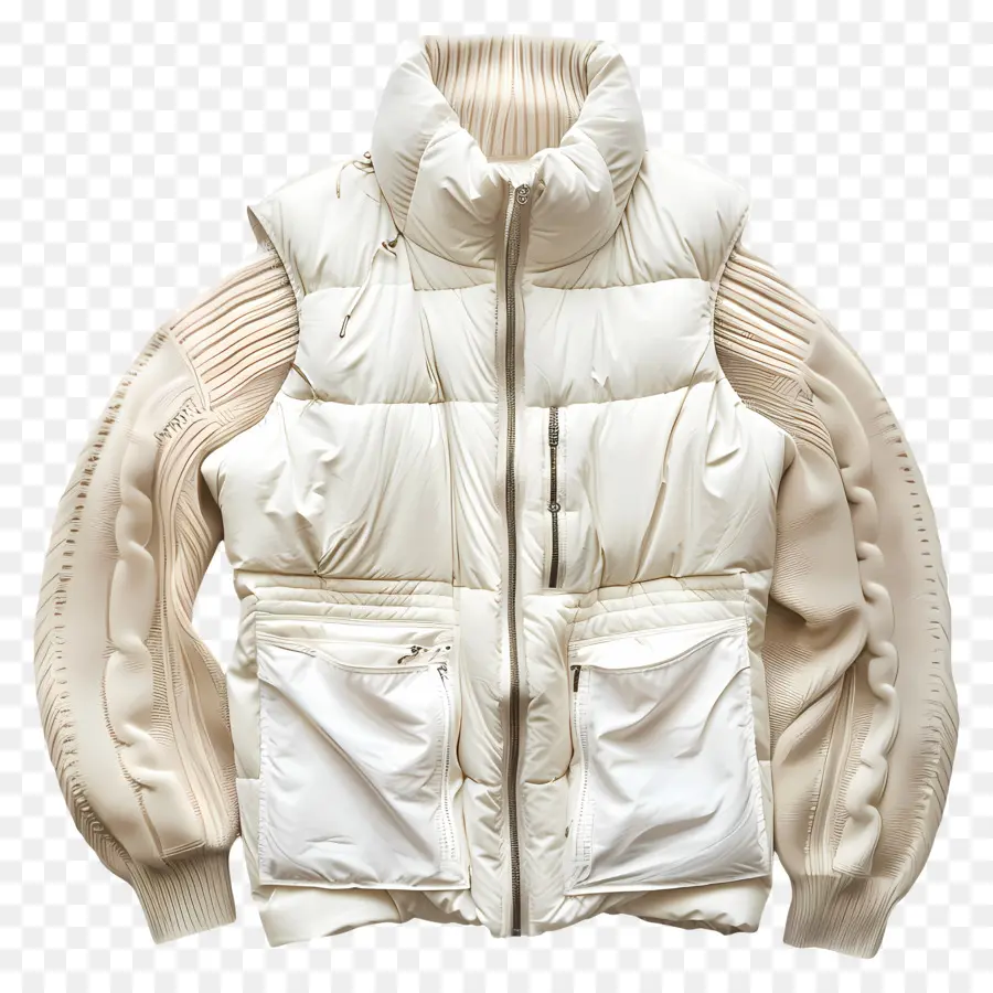 зимнее пальто，белая прокладка куртка PNG