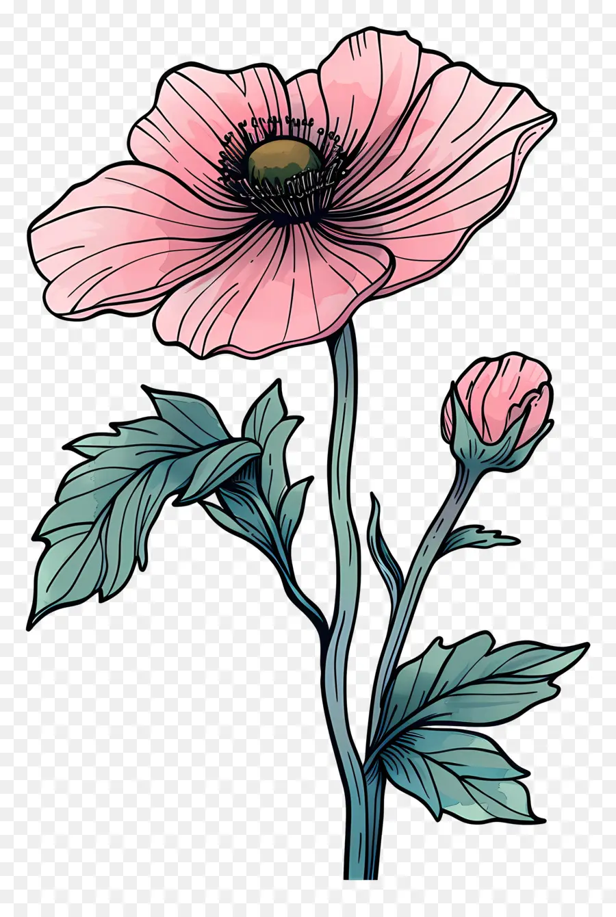 мультфильм цветок，розовый цветок PNG
