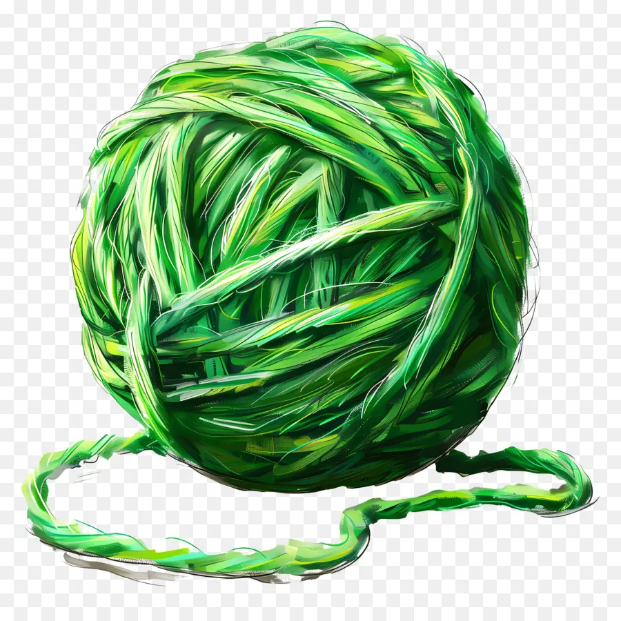 Зеленая пряжа мяч，пряжа PNG