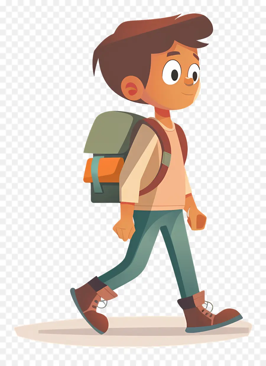 мальчик шел，студент пешком PNG