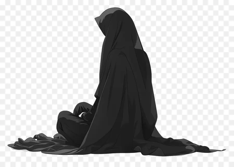 Женщина в хиджабе，Медитация PNG