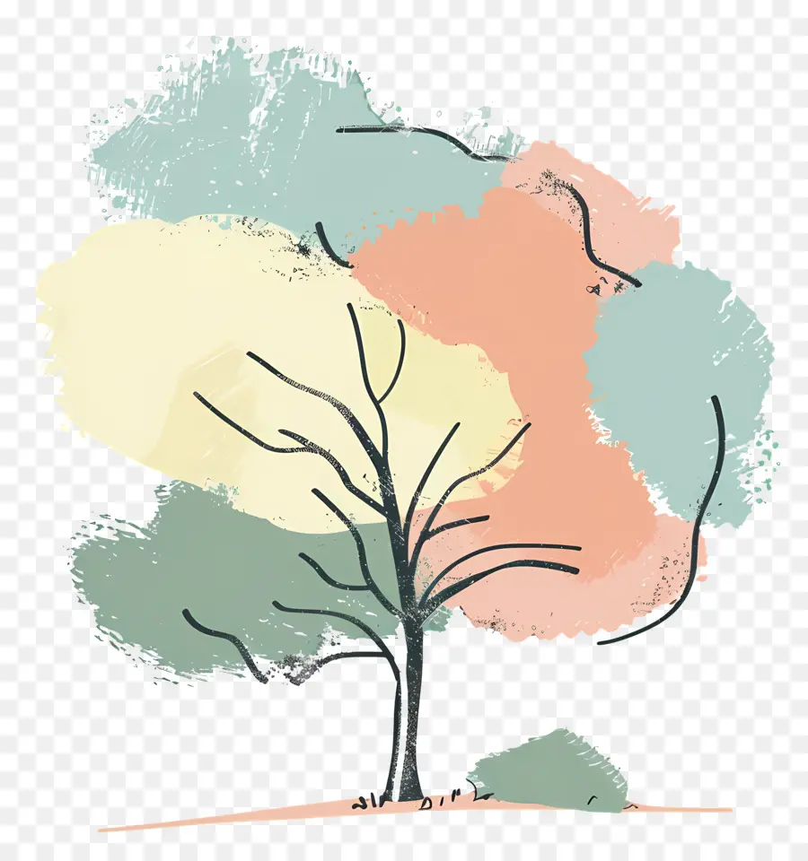 дерево мультфильм ，нарисованное дерево PNG