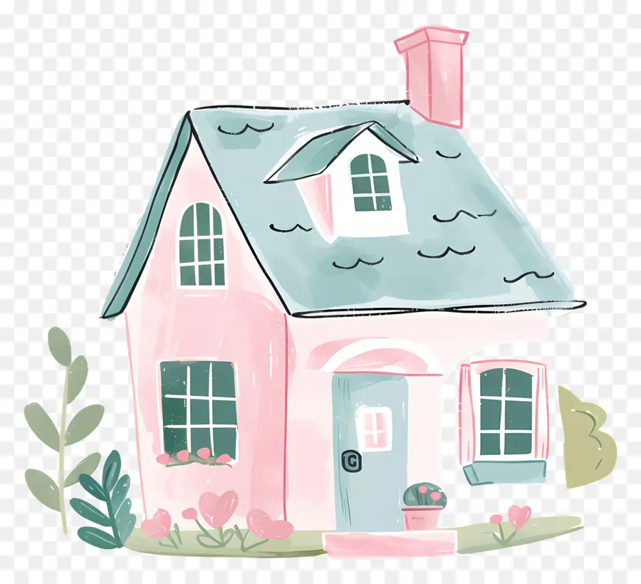 мультфильм дом，розовый дом PNG