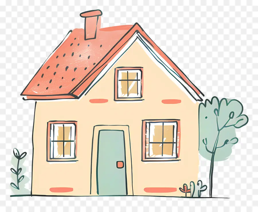 мультфильм дом，маленький желтый дом PNG