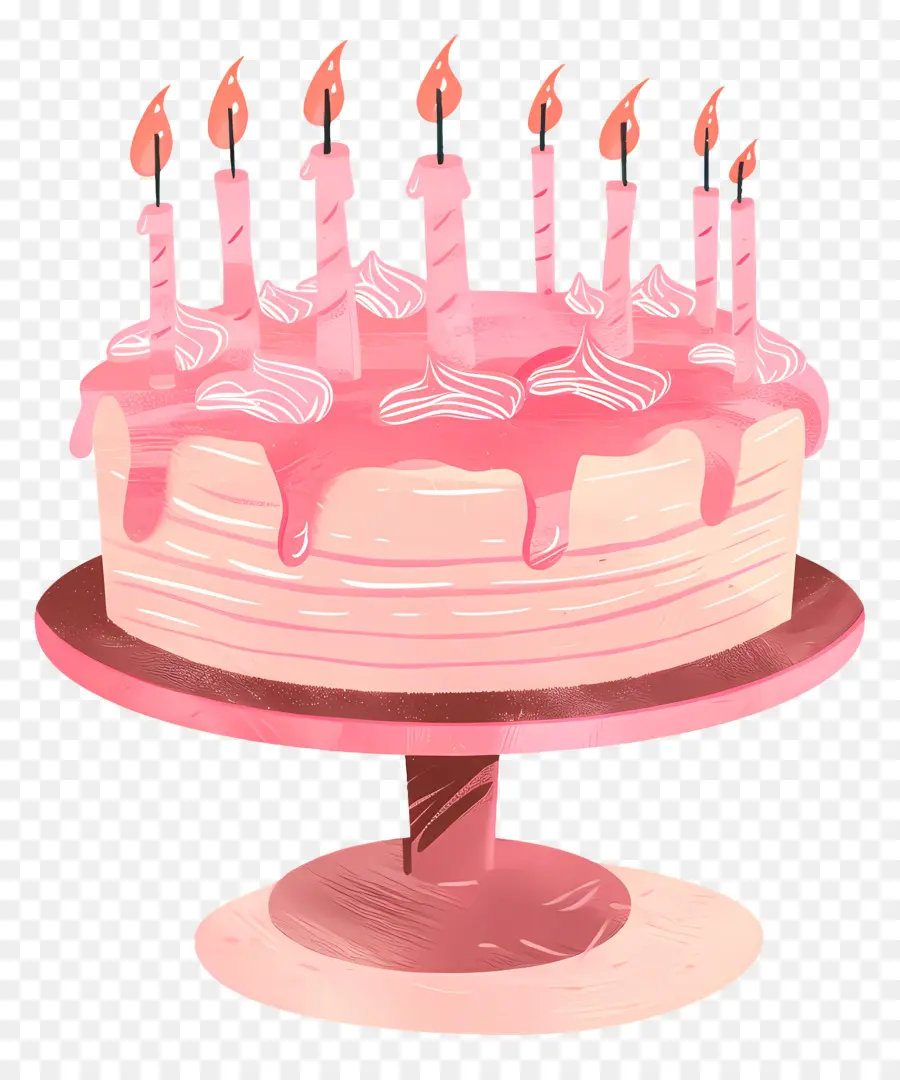 розовый торт，День рождения Торт PNG
