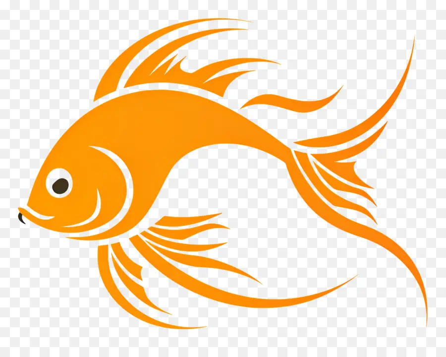 Простой дизайн，оранжевый рыбы PNG