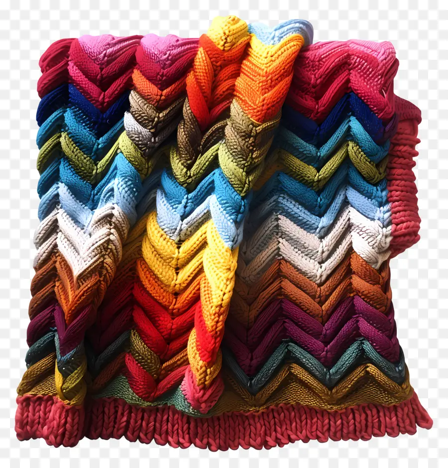 вязаное одеяло，разноцветное одеяло PNG