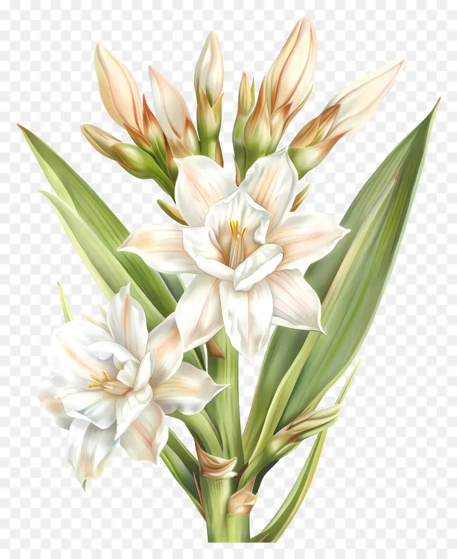 Tuberose Flower，альстремерий PNG