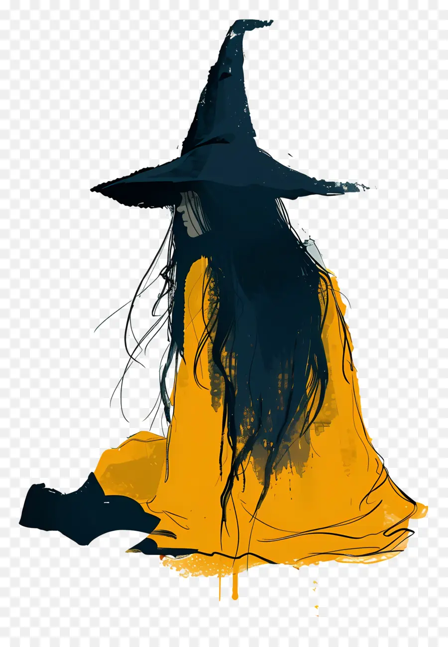 ведьма，черные волосы PNG