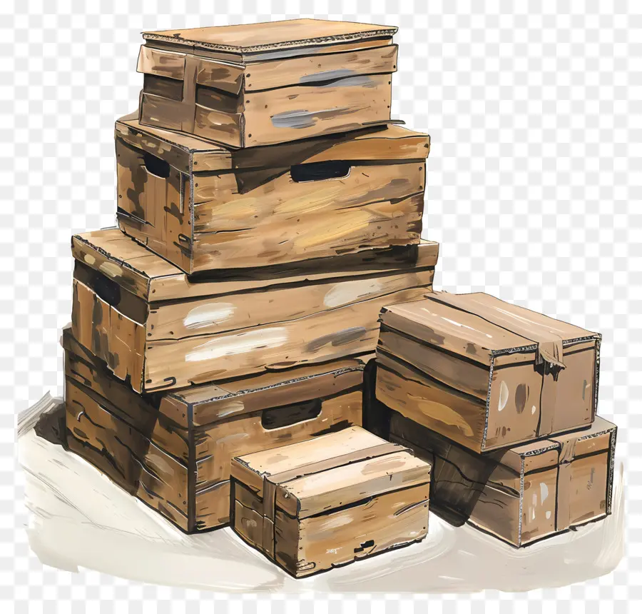 Стоп коробок，деревянные ящики PNG