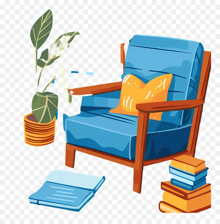 Библиотека，открытое кресло PNG