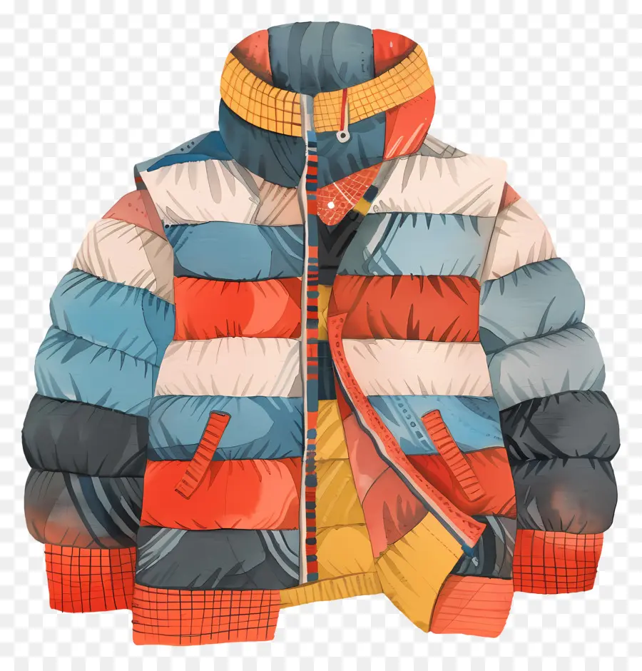 зимнее пальто，красочная куртка PNG