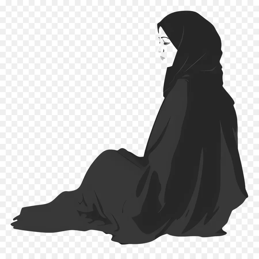Женщина в хиджабе，Медитация PNG