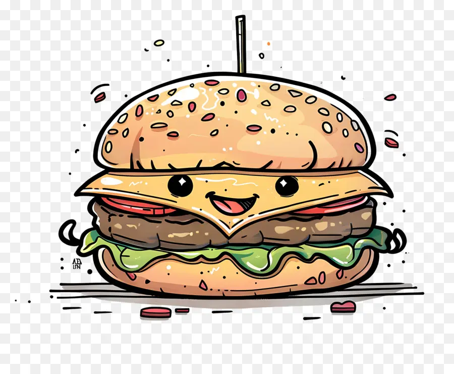 мультипликационный гамбургер，Гамбургер PNG