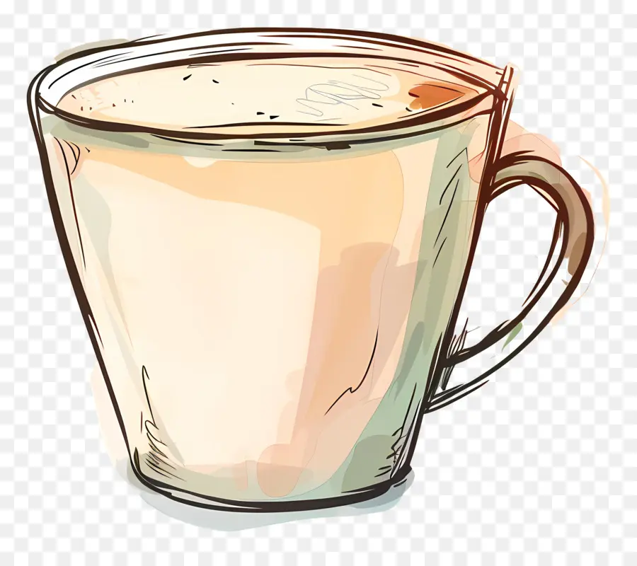 мультфильм кофе，стеклянная чашка  PNG