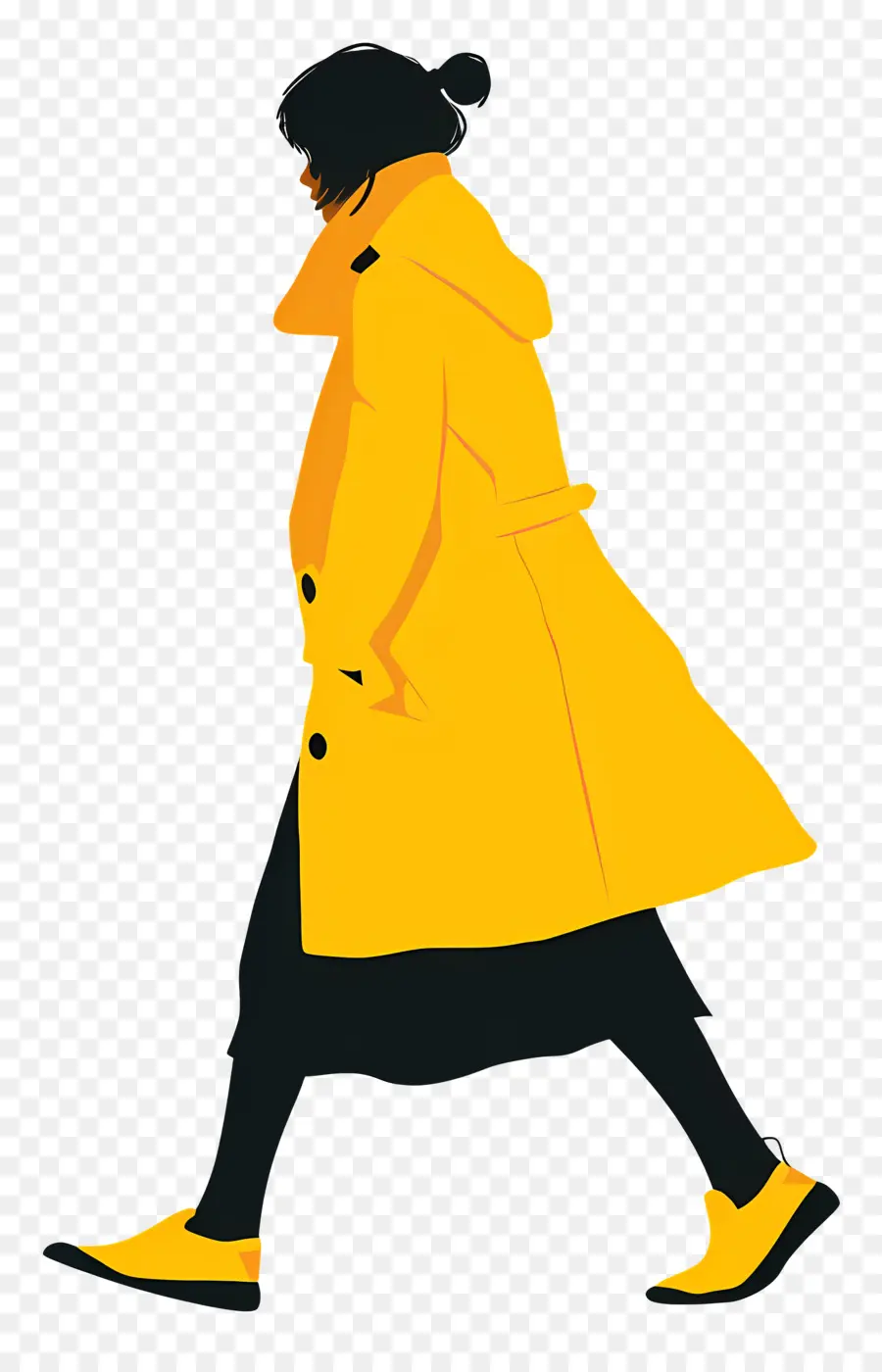 ходьба женщина，тренч пальто PNG