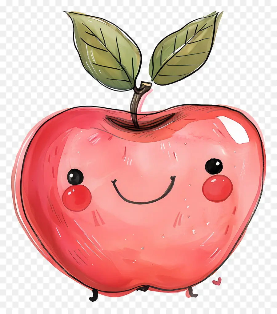 мультфильм яблоко，Улыбающее яблоко PNG