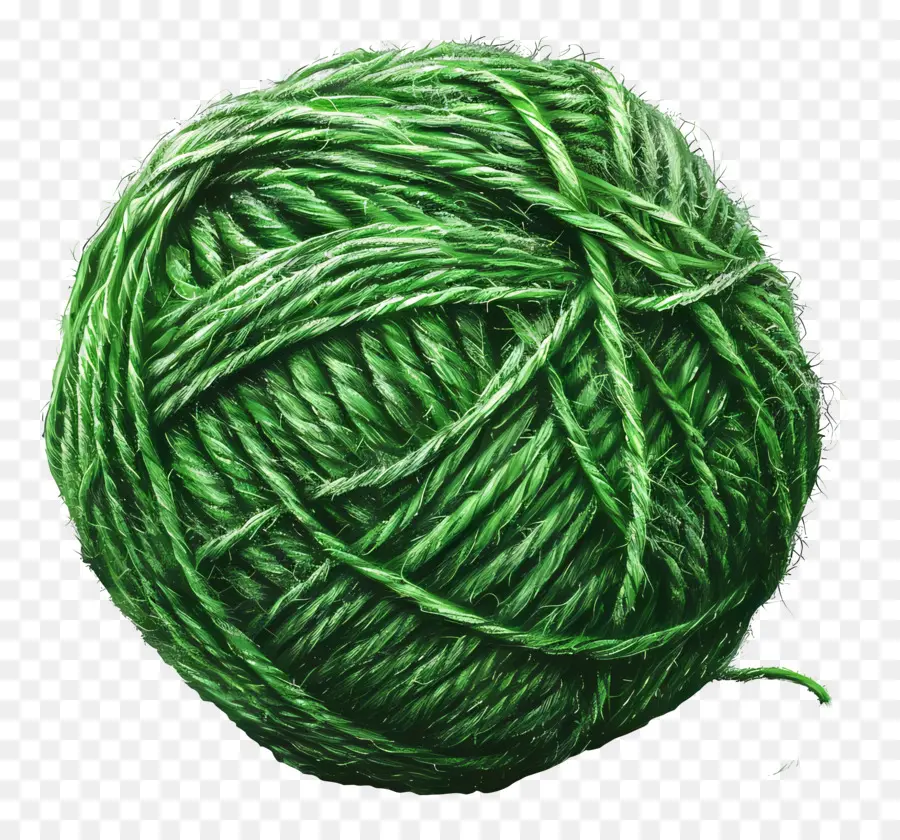 Зеленая пряжа мяч，Вязание PNG