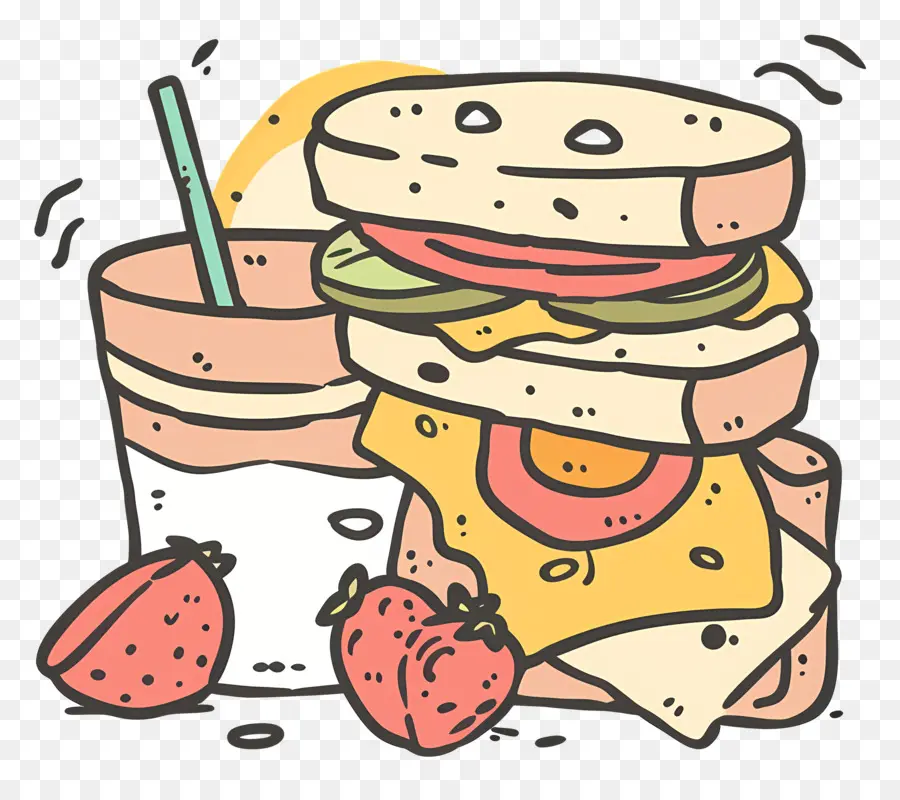 мультфильм пищевыми продуктами，Сэндвич PNG