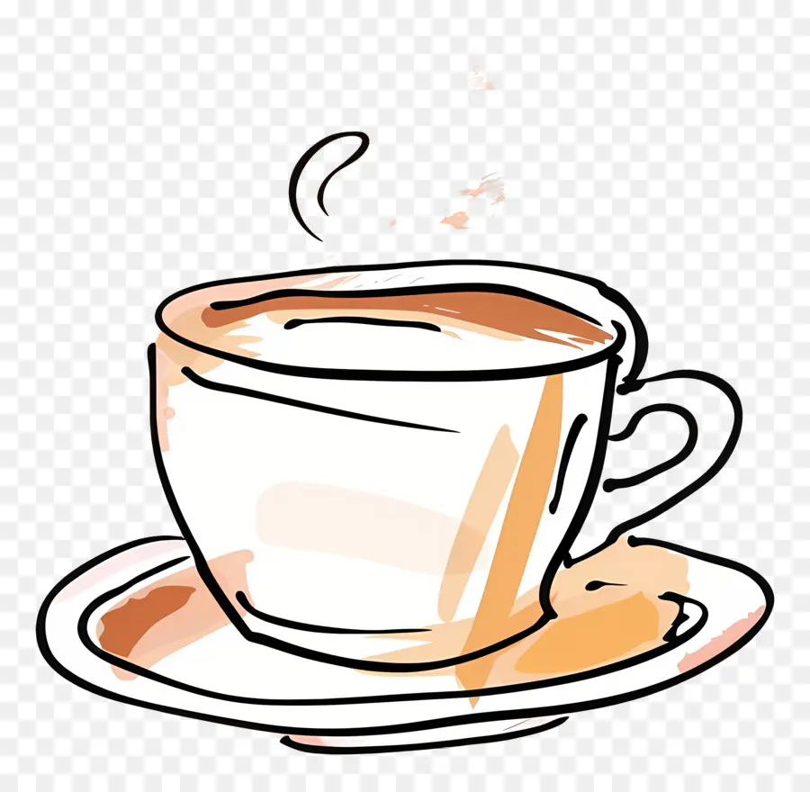 мультфильм кофе，фарфоровые чашки  PNG