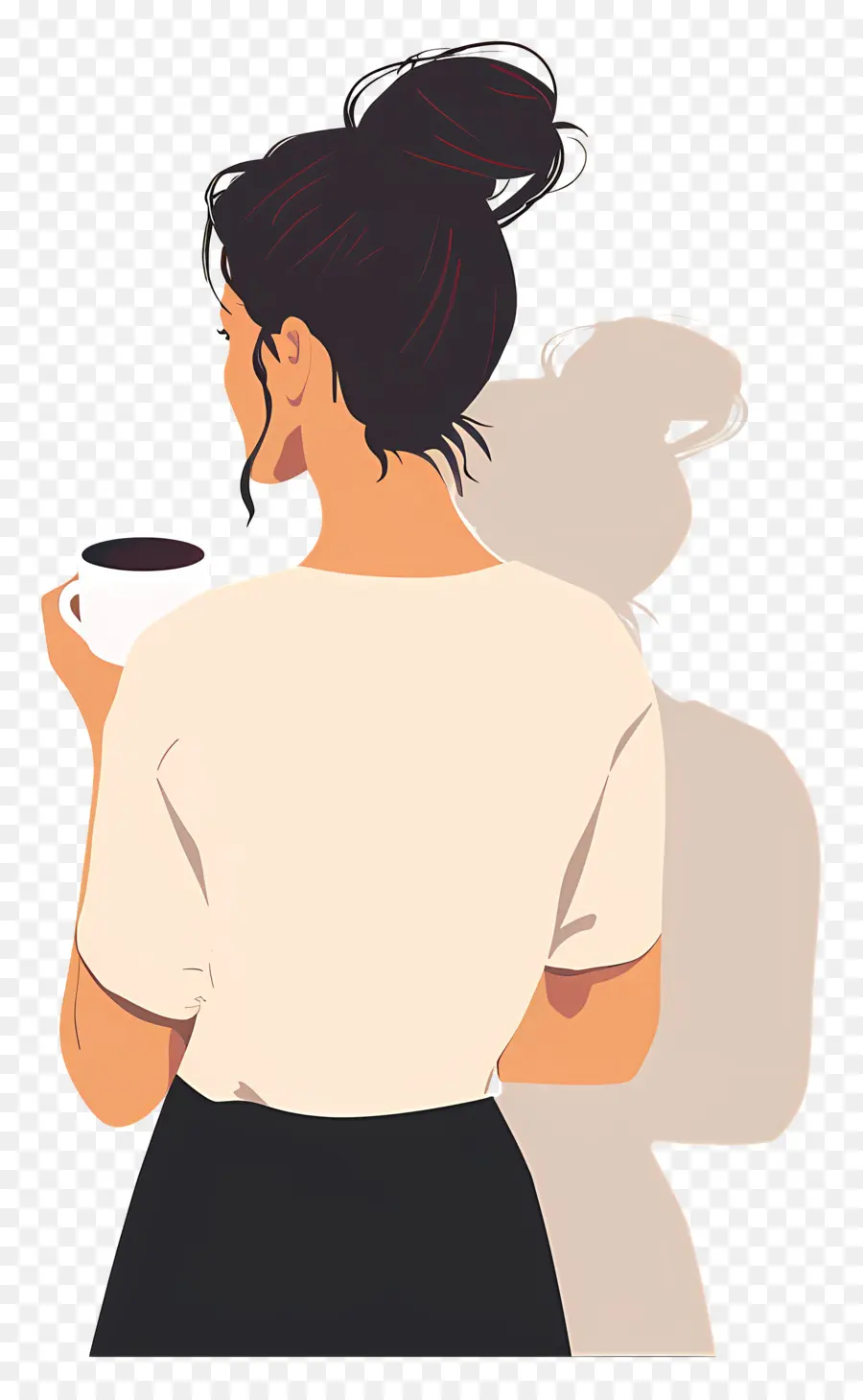 женщина пьет кофе，Женщина PNG