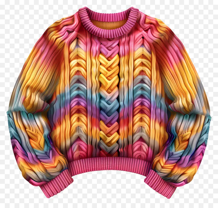 вязаная кофта，Красочный свитер PNG