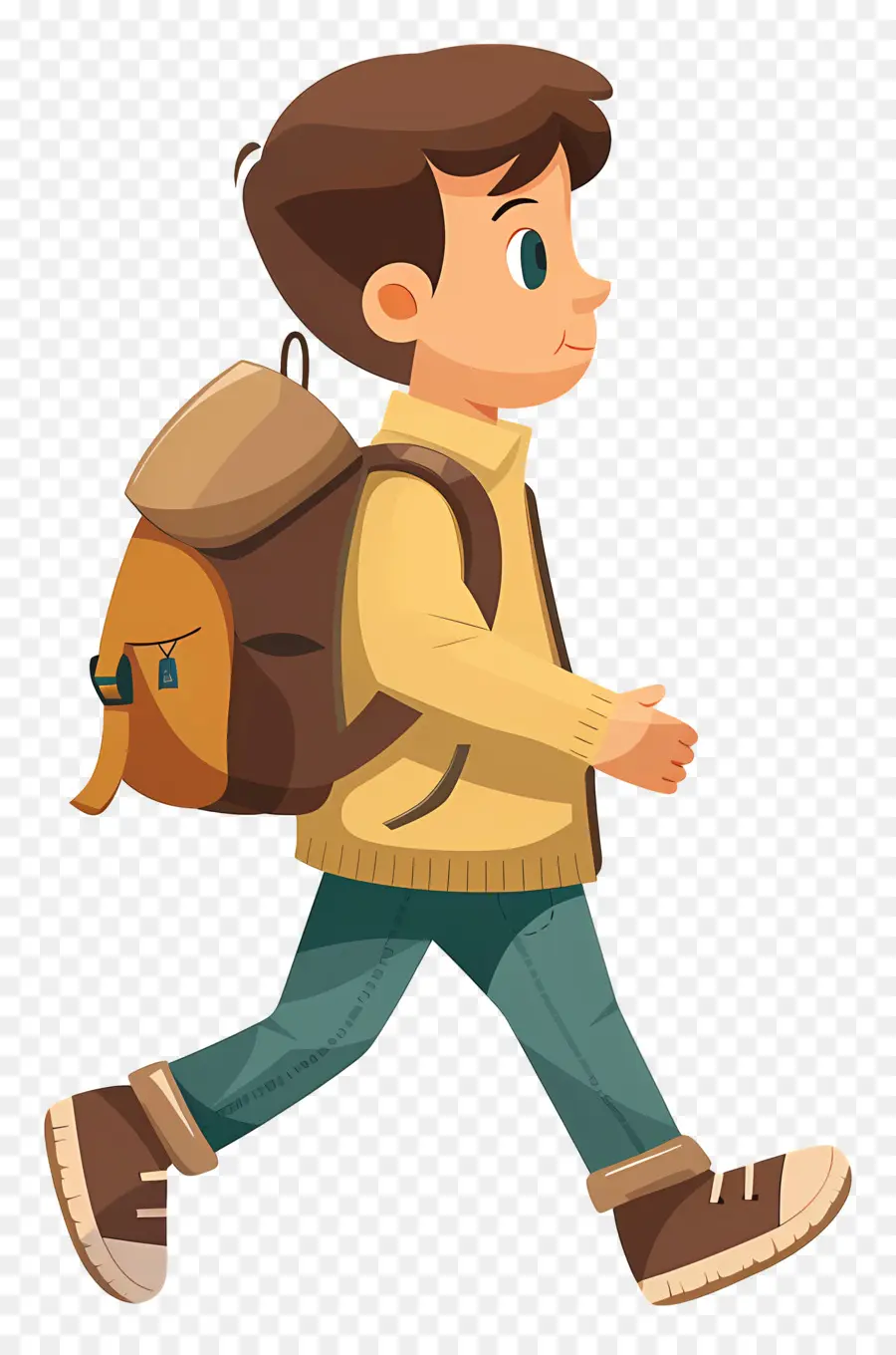 мальчик шел，студент пешком PNG