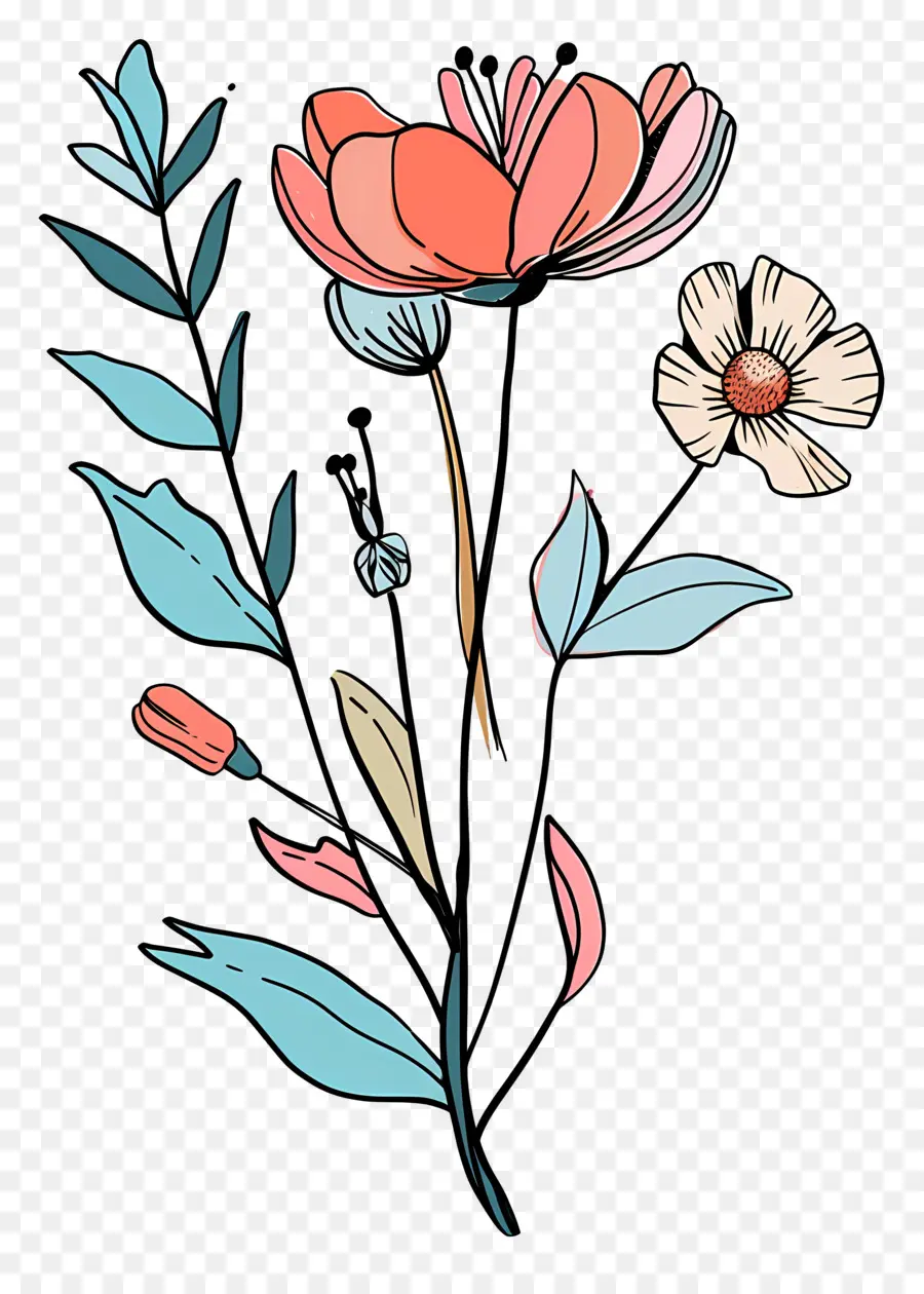 мультфильм цветок，цветы PNG