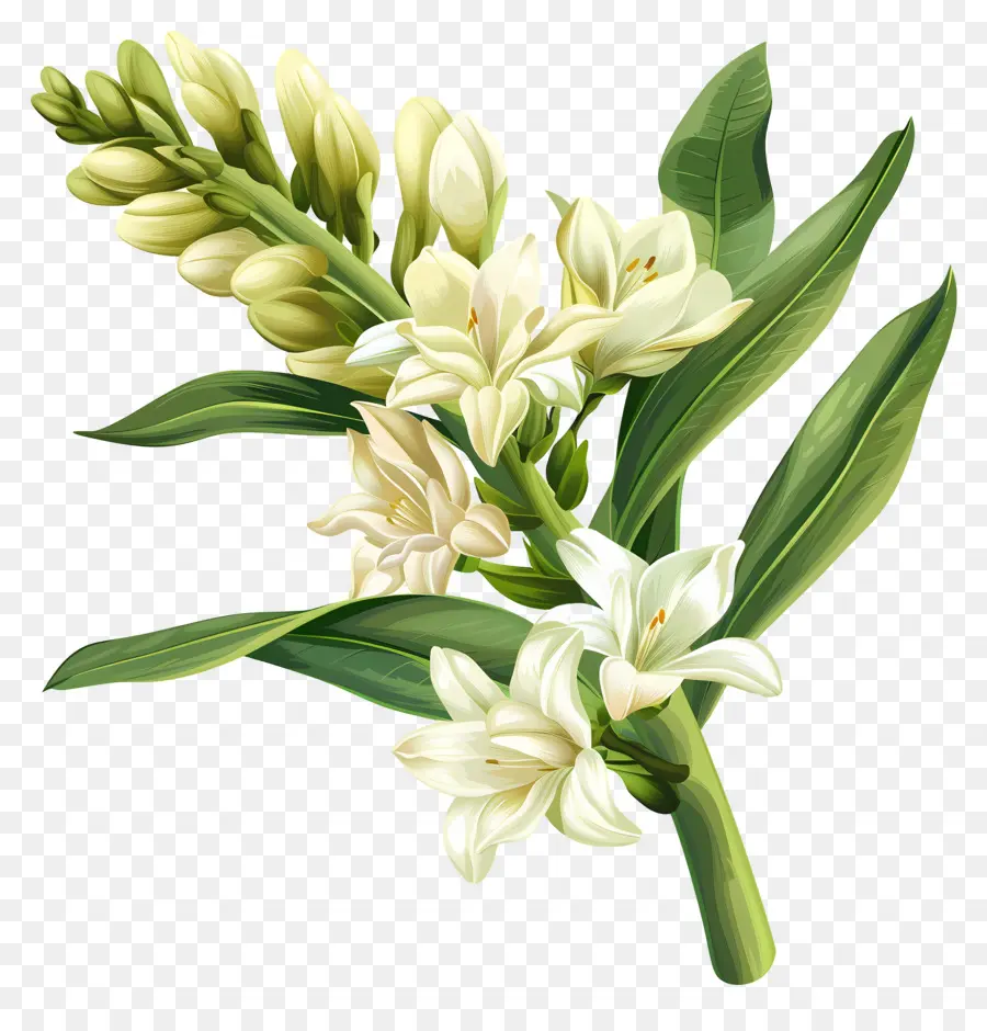 Tuberose Flower，белая Лилия PNG