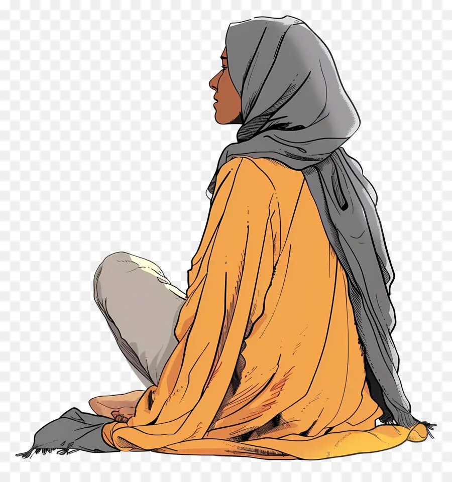 Женщина в хиджабе，Хиджаб PNG