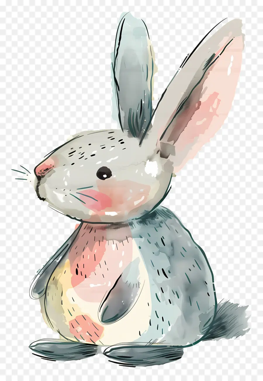 мультфильм кролик ，акварельные иллюстрации PNG