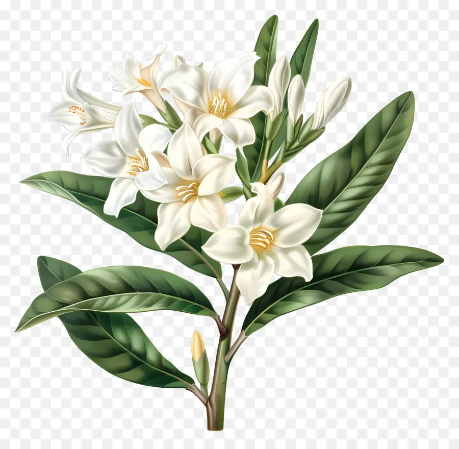 Tuberose Flower，Жасмин растение PNG
