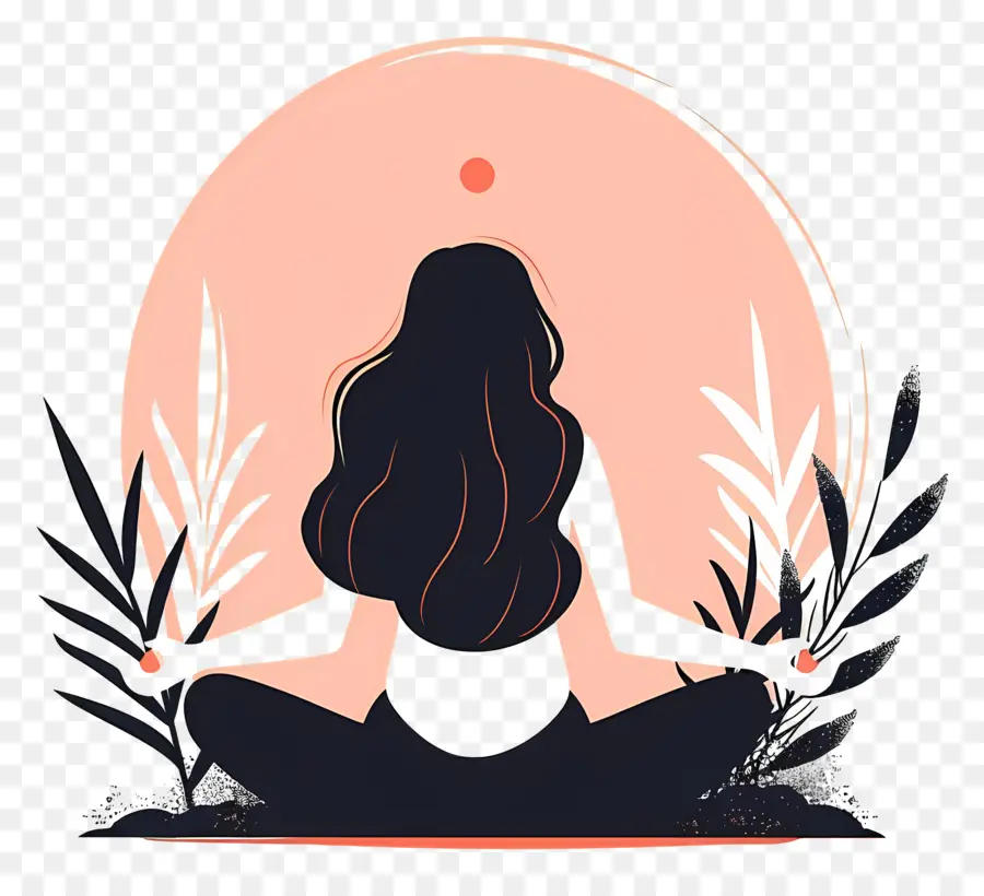 женщина медитация，Йога PNG