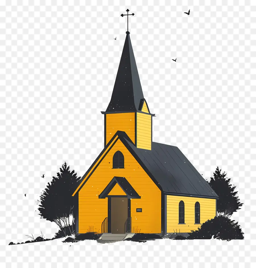 церковь，желтая церковь PNG