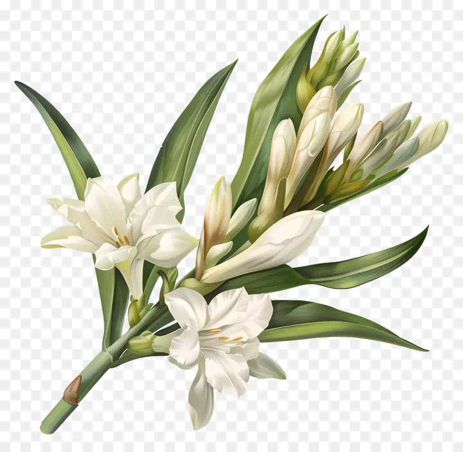 Tuberose Flower，жасмин цветок PNG